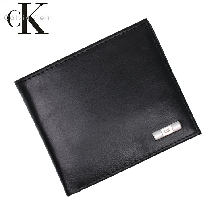 CALVIN KLEIN - Calvin Klein カルバンクライン 本革レザー 二つ折り財布 小銭入れ付き ブラック 31CK130018 カルバンクライン 財布 スキミング防止 財布