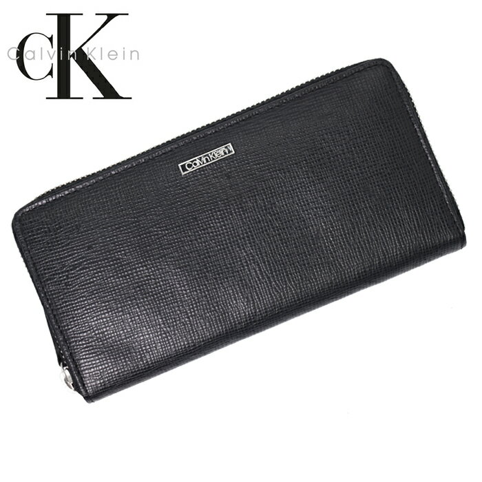 Calvin Klein カルバンクライン 本革レザー ラウンドファスナー長財布 ブラック 31CK190006 カルバンクライン 財布 スキミング防止 財布