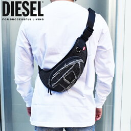 ディーゼル ショルダーバッグ（メンズ） DIESEL ディーゼル ボディバッグ ショルダーバッグ ブラックデニム ダメージ加工デニム X09647 P5759 T8013 ディーゼル バッグ diesel バッグ 1DR-POD CROSS BODY