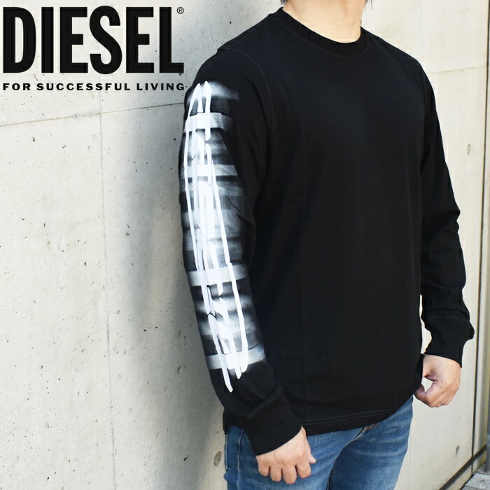 DIESEL ディーゼル ロングTシャツ ロンT 9XX/ブラック T-JUST-LS-SLITS-N2 A12272 0GRAI ディーゼル tシャツ 長袖 ディーゼル ロンt