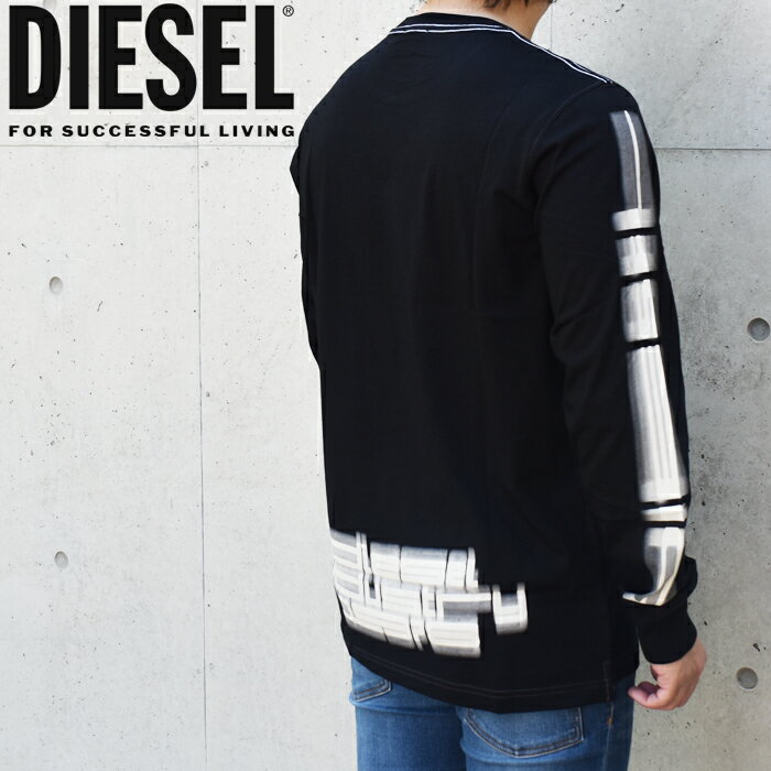 ディーゼル プレゼント メンズ DIESEL ディーゼル ロングTシャツ ロンT 9XX/ブラック T-JUST-LS-SLITS-N5 A12352 0QIAM ディーゼル tシャツ 長袖 ディーゼル ロンt