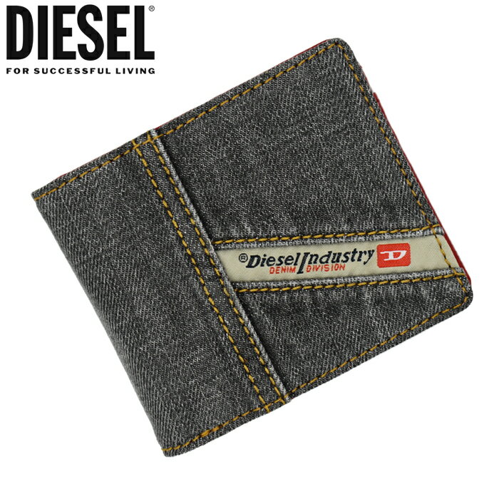 ディーゼル 二つ折り財布（メンズ） DIESEL ディーゼル 二つ折り財布 ブラックデニム X08450 P4493 HIRESH S ディーゼル ディーゼル 財布 diesel 財布 メンズ レディース