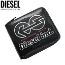 ディーゼル 二つ折り財布（メンズ） DIESEL ディーゼル ラウンドファスナー二つ折り財布 小銭入れ付 ブラック HIRESH XS ZIPPI X08996 P4635 T8013 ディーゼル 財布 diesel 財布 メンズ レディース