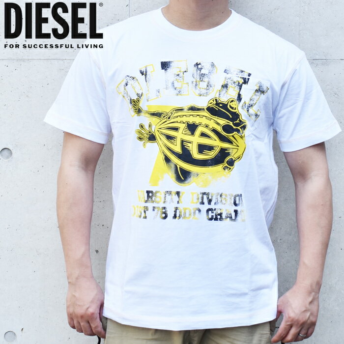 Rakuten - DIESEL ディーゼル 半袖クルーネックTシャツ ホワイト ディーゼル tシャツ A21132 0QIAM T-NORM-PKT メンズクルーネックTシャツ カットソー ブランド トップス シャツ レギュラーフィット ポケットTシャツ ポケット付き ロゴ刺繍