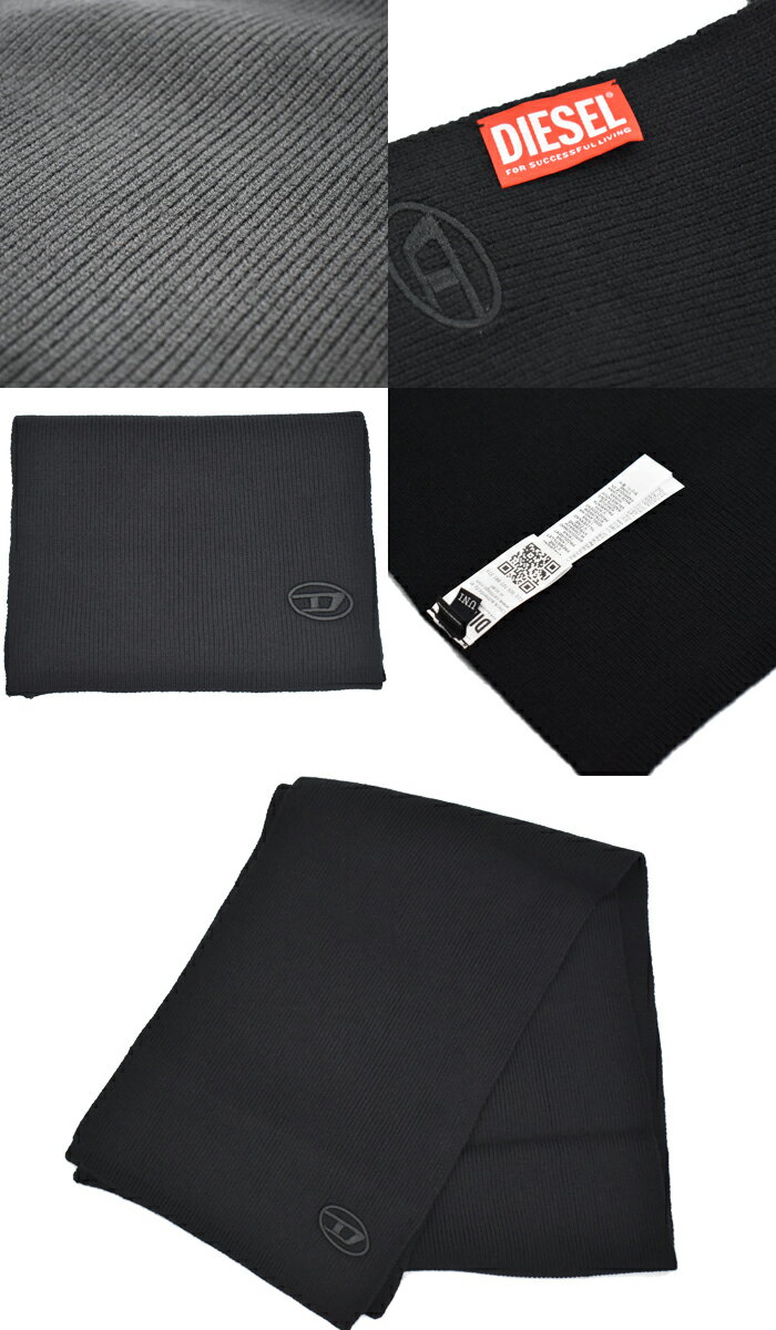 DIESEL ディーゼル マフラー K-CODER SCARF ブラック ニットストール A05165 0DAOB...