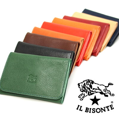 IL BISONTE イルビゾンテ 名刺入れ カードケース SCC004 全14色 C0470P イルビゾンテ 名刺入れ イルビゾンテ カードケース イルビゾンテ 定番アイテム