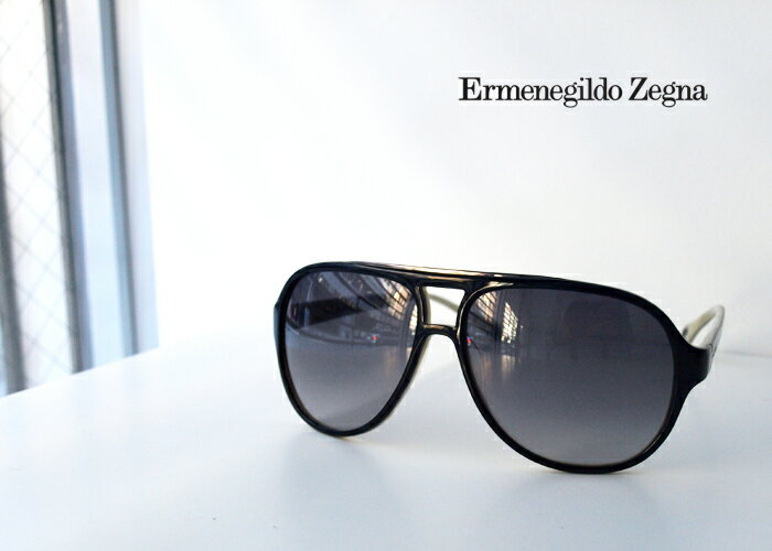 乐天商城 - Ermenegildo Zegna エルメネジルド ゼニア SZ3584G Gray サングラス ブラックXアイボリー