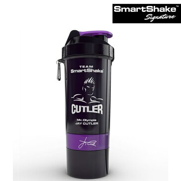 SmartShake スマートシェイク シグネチャー ジェイ・カトラー エディション 800ml プロテインシェイカー ブラック×パープル スムージーシェイカー サプリメントケース ピルケース プロテインシェーカー プロテイン容器 筋トレ ジム