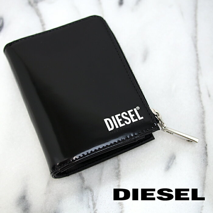 DIESEL ディーゼル L字ファスナー二つ折り財布 小銭入れ付 ブラック L-12 ZIP X07717 PS679 T8013 ディーゼル 財布 diesel 財布