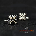 SIMON CARTER サイモンカーター カフス カフリンクス カフスボタン WEST END ENAMEL FLORAL SQUARE BLACK/ブラック×シルバー サイモンカーター カフス スクエアカフス 結婚式 ビジネス プレゼント 贈り物 おしゃれ ブランド サイモンカーター カフスリンクス