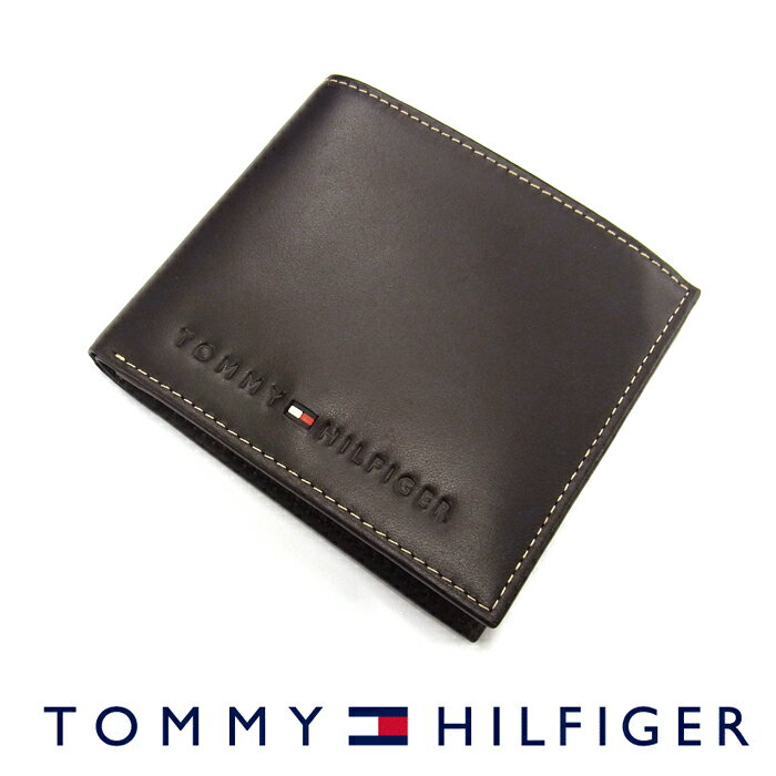 トミー ヒルフィガー 二つ折り財布 メンズ TOMMY HILFIGER トミーヒルフィガー 31TL25X005 二つ折り財布 小銭入れ付き ブラウン トミーヒルフィガー 財布