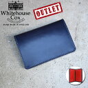 【アウトレット 2箇所キズ】WhitehouseCox ホワイトハウスコックス S7412 カードケース 名刺入れ NAVY/RED ブライドルレザー メンズ ギフト プレゼント ホワイトハウスコックス 名刺入れ