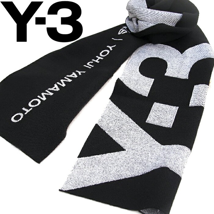 Y-3 ワイスリー マフラー スカーフ BLACK/ブラック Y-3 CLASSIC LOGO SCARF ヨウジヤマモト Yohji Yamamoto アディダス adidas y3 リブニット ロゴ ウールマフラー ha6527