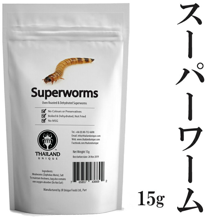 昆虫食 スーパーワーム 15g 塩味 閲覧注意 高蛋白で低糖質 昆虫 食用 入門 Superworm ...