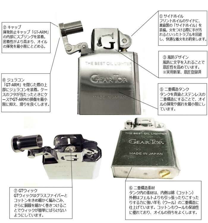 オイルライター ギアトップ 国産オイルライター...の紹介画像3