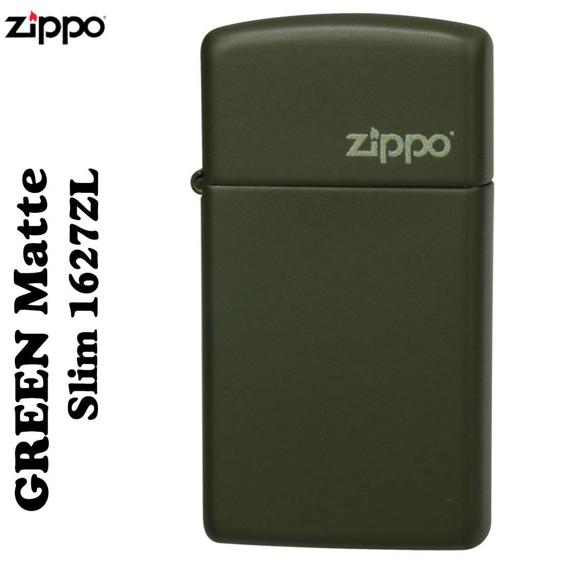 スリムＺｉｐｐｏ 【ZIPPO】グリーンマットジッポ・スリム#1627ZL 送料無料【クロネコゆうパケット可】