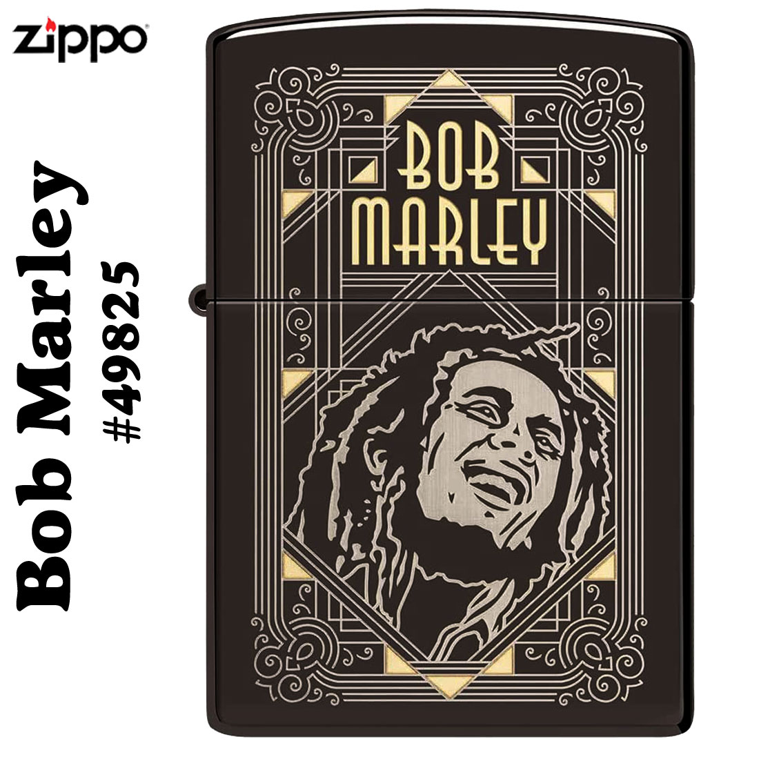 zippo(ジッポーライター)ジッポーライター Bob Martey ボブ マーリー ブラックアイス 49825 おしゃれ メンズ かっこいい ギフト プレゼント 送料無料 【ネコポス可】