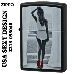 zippo(ジッポーライター)SEXY ZIPPO　セクシーガール　Z218-098040　ブラックマット　オイルライター おしゃれ クール アメリカ レディー 女性　かっこいい メンズ　ギフト プレゼント送料無料　【ネコポス可】