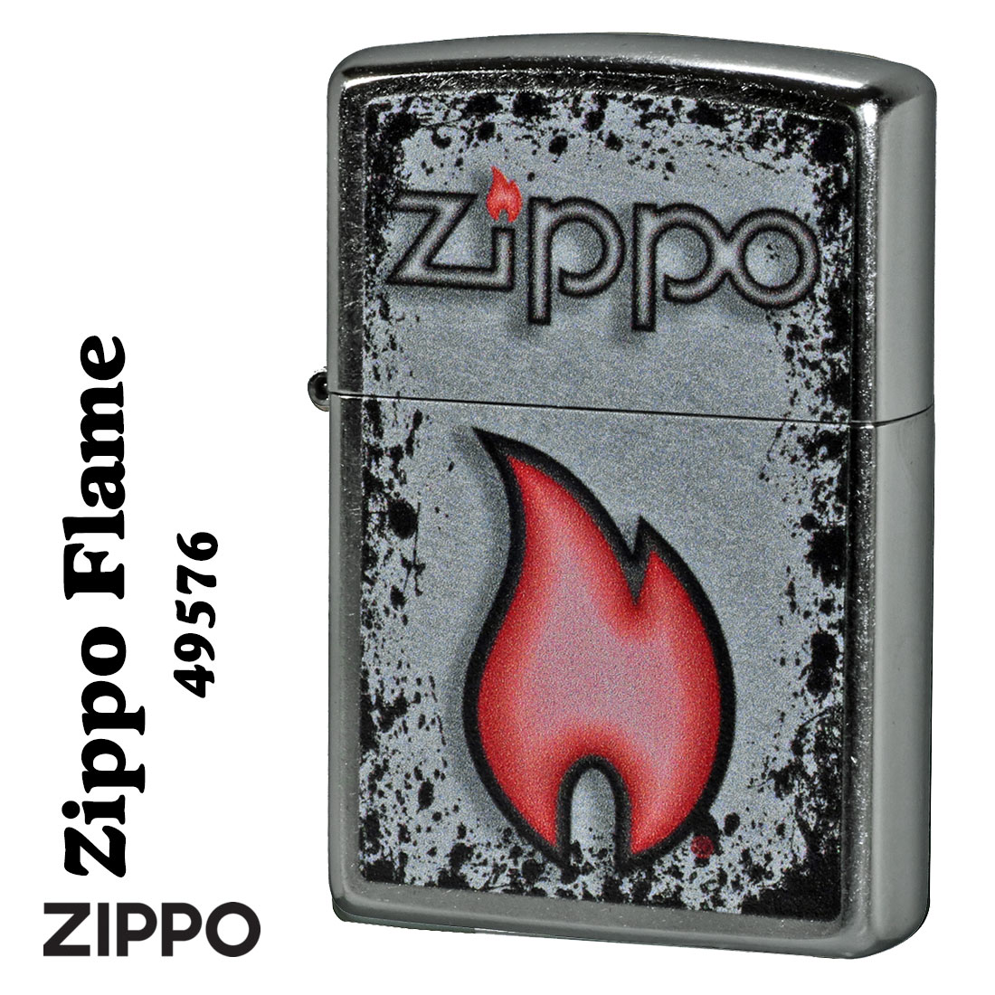 クリスマス zippo(ジッポーライター)Flame Design フレイムデザイン ZIPPOロゴ ストリートクローム 2023モデル #49576 オイルラ...