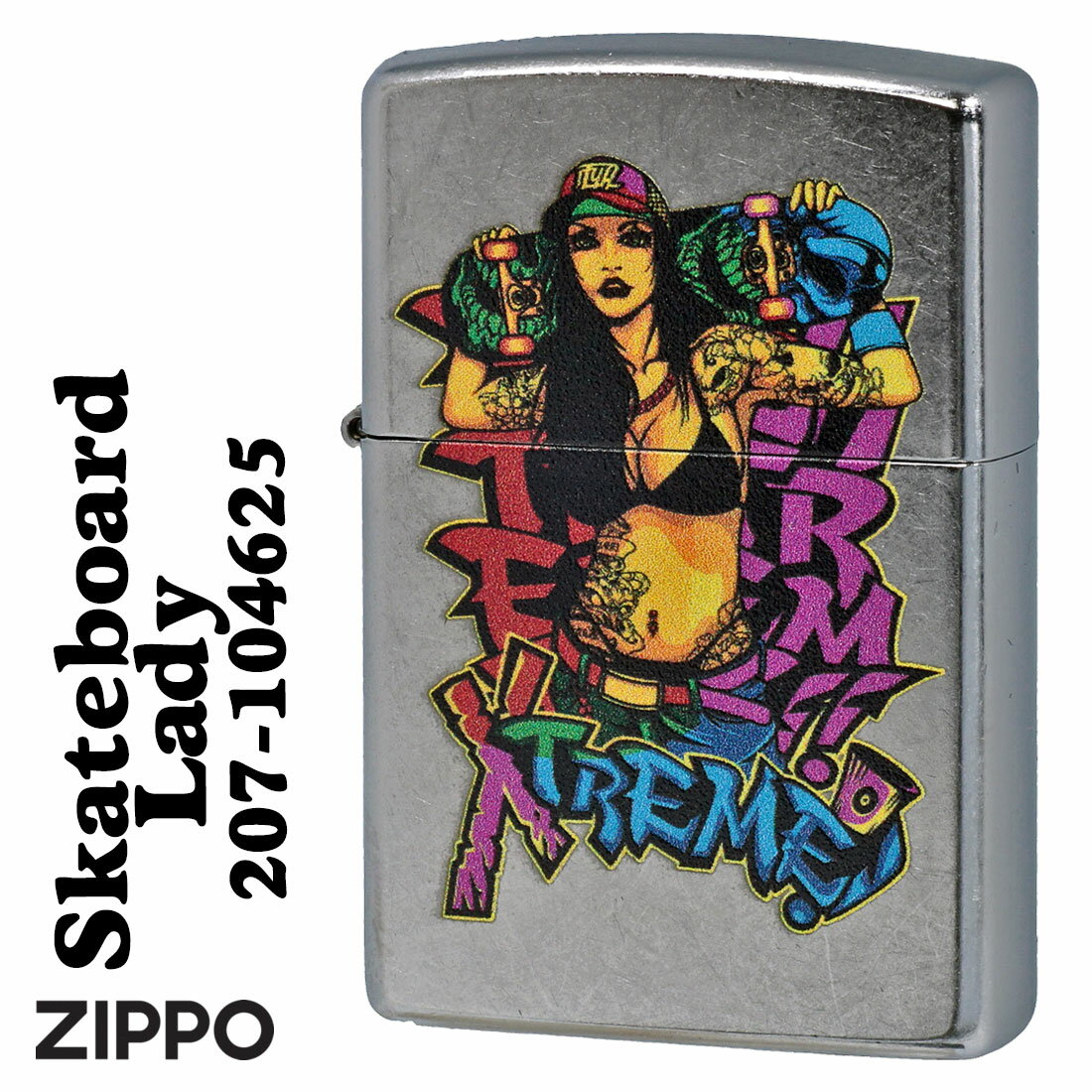 セクシーＺｉｐｐｏ zippo(ジッポーライター) Skateboard Lady セクシー スケートボード レディ 2023モデル ストリートクローム Z207-104625　メンズ レディース おしゃれ ギフト プレゼント 送料無料 【クロネコゆうパケット可】