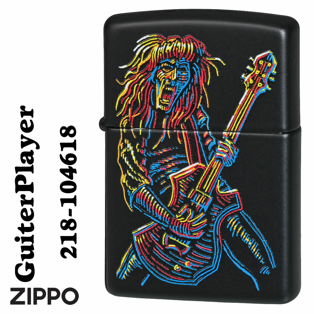 zippo ジッポーライター Guiter Player ギター プレイヤー ブラックマット 2023モデル Z218-104618 ミュージック メンズ おしゃれ カッコイイ ギフト プレゼント 送料無料 【ネコポス可】