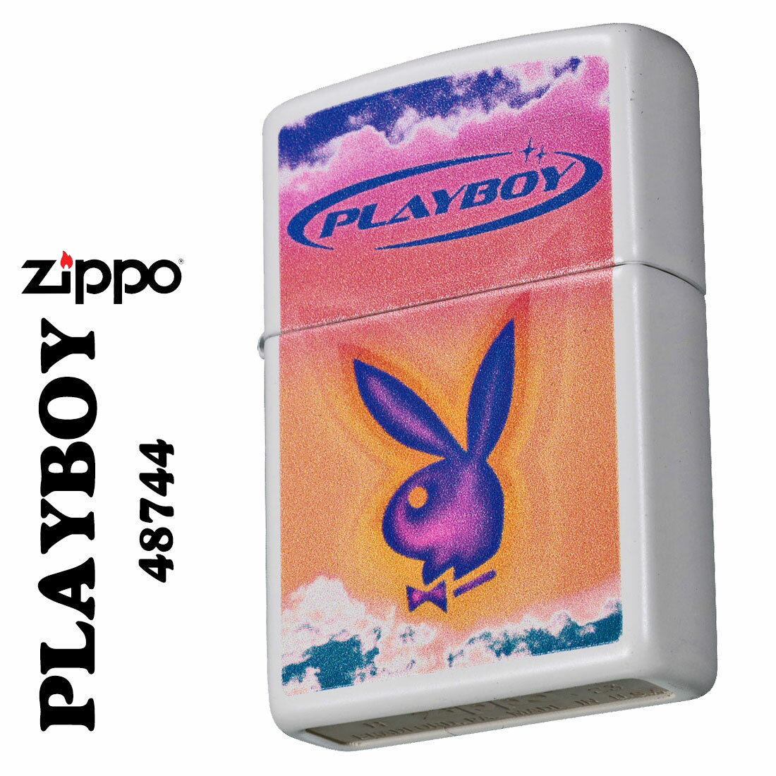 クリスマス zippo (ジッポーライター) PLAYBOY プレイボーイ ホワイトマット 2023秋冬モデル 48744 ラビットヘッド 白 White うさ...