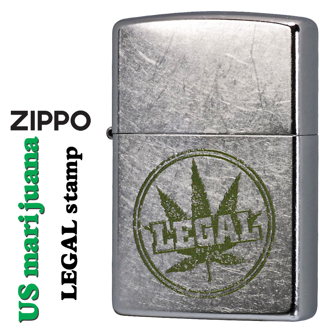 zippo ジッポーライター マリファナ LEGAL stamp リーガルスタンプ 2024年 USモデル ストリートクローム Z207-112478 メンズ レディース おしゃれ ファッション 大麻 ギフト プレゼント【クロ…