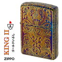 クリスマス zippo アーマー (ジッポーライター) KINGII(キング2) 5面加工 アラベスク GI 燻 金いぶし 彫刻 KING2-GI オイルライター ARMOR ゴールドイブシ エッチング 唐草カッコイイ おしゃれ ギフト プレゼント 送料無料【ネコポス可】