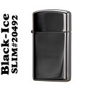 ブラックアイスジッポー スリム 20492 zippo ライター ジッポ zippoライター ジッポーライター ジッポライター ZIPPO slim lighter 送料無料 ネコポス対応