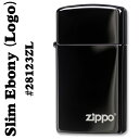 スリムＺｉｐｐｏ zippo(ジッポーライター)漆黒のブラック28123EBONY SLIM（エボニースリム）ZIPPOロゴ入り #28123ZL【ネコポス対応】