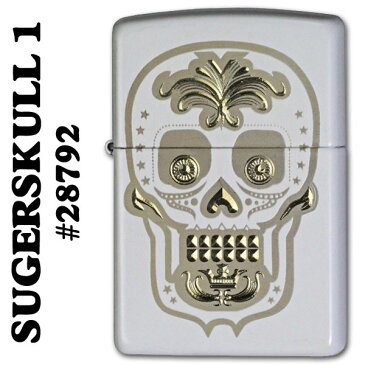 (キャッシュレス5%還元)zippo(ジッポーライター)SUGER SKULL 1WHITE MATTE　スカル(ドクロ　髑髏)#28792/Zippoケース刻印不可商品【ネコポス対応】