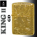 zippo アーマー (ジッポーライター)アーマー KING II (キング2) 5面加工 アラベスク GD ゴールド 金チャンバー仕様 かっこいい オシャレ ...