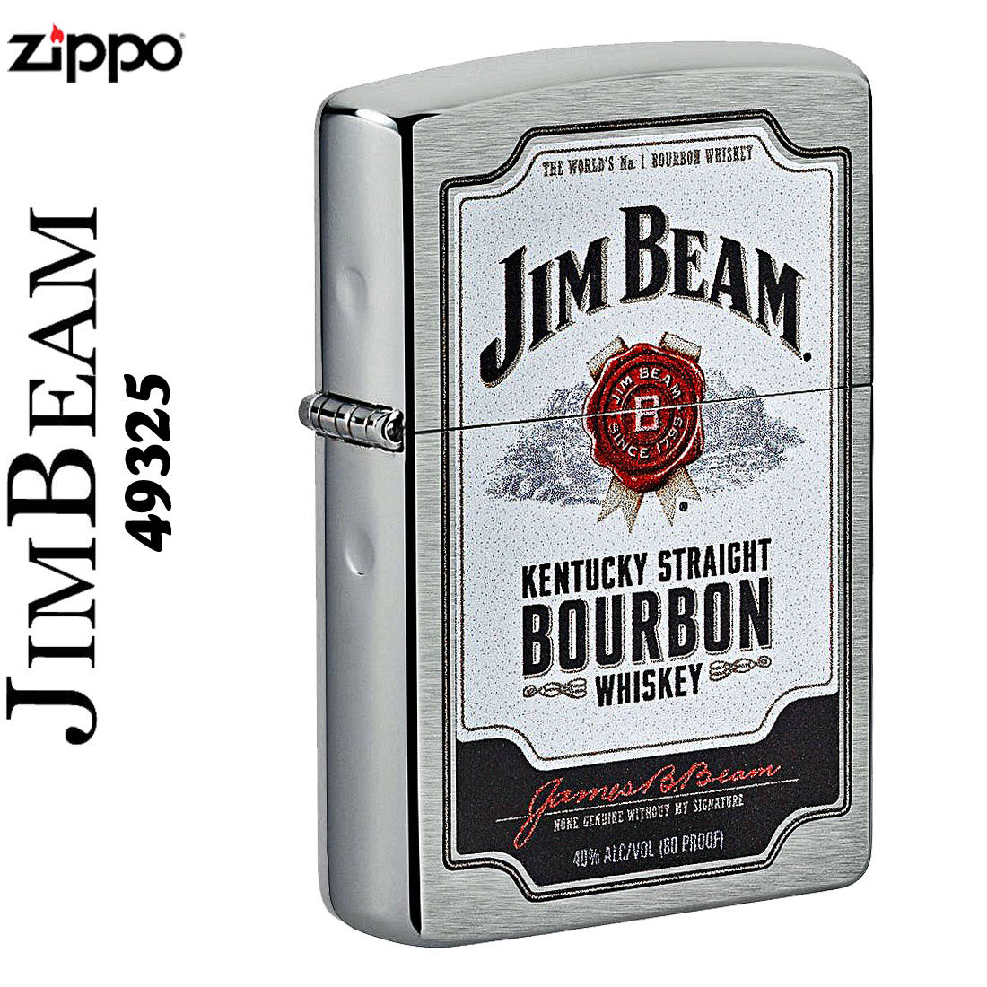 zippo(ジッポーライター) Jim Beam 49325ブラッシュドクローム送料無料