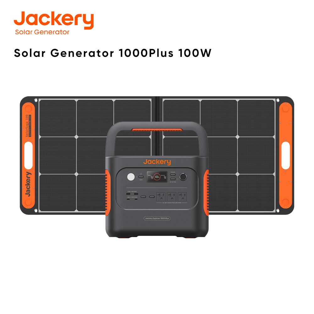 Jackery Solar Generator 1000 Plus 1264Wh ポータブル電源 リン酸鉄 ポタ電 ソーラーパネル 100W 1枚 SolarSaga100 1枚 2点セット 大容量 1.7時間 フル充電 家庭用 アウトドア用 バックアップ電源 専用アプリで遠隔操作【予約販売 3月末発送予定】