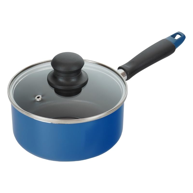 せいろ - 和平フレイズ(Wahei freiz) お弁当 少量調理 ミニ ミルクパン 14cm ガラス蓋 ブルー ふっ素樹脂加工 PFOAフリー ガス火専