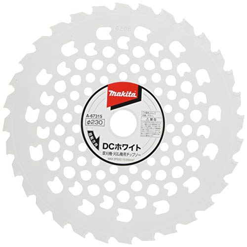 DCホワイトチップソーホワイト/230/A-67315・Size:230Style:DCホワイトチップソー・パッケージ個数:1・充電式草刈機に最適! ※1充電当たりの作業量が大幅にアップ ※エンジン式草刈機にも対応・1充電あたりの作業面積約25%(従来品比)アップ!・重量バランスが良く低振動!・「D型」抜き穴形状が空気抵抗を軽減し、省エネ・低騒音!・「C型」超硬チップ、薄型のスクイ刃で切れ味抜群!充電式草刈機に最適! ※1充電当たりの作業量が大幅にアップ ※エンジン式草刈機にも対応 1充電あたりの作業面積約25%(従来品比)アップ! 重量バランスが良く低振動! 「D型」抜き穴形状が空気抵抗を軽減し、省エネ・低騒音! 「C型」超硬チップ、薄型のスクイ刃で切れ味抜群! 外形:230mm 適用モデル:エンジン刈払機、充電式草刈機全種類(チップソー標準付属タイプ)