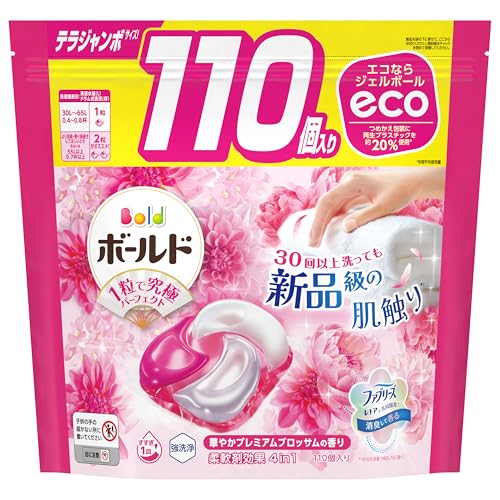 Bold ボールド 洗濯洗剤 ジェルボール 4in1 プレミアムブロッサム 詰め替え 110個 [大容量]