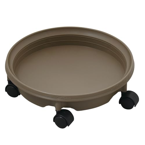 シンプルモスブラウン/290(Φ29×8.5)/HB-402・Size:290(Φ29×8.5)Color:モスブラウン・パッケージ個数:1・【キャスター付き鉢皿】さまざまな形状の植木鉢に対応しており、植木鉢、花瓶、大型植物鉢を簡単に移動でき、掃除の際もラクラク。・【丈夫な設計 耐荷重約50kg】：しっかりとした肉厚の鉢皿なので、重い鉢などを置いても丈夫で長持ちします。5つのキャスターでグラつくことなく植木鉢や花瓶などを飾れます。・【使用場所を選ばない】室内、屋外、庭、リビングルーム、ダイニングルームなど、様々な場所で活躍します。・【商品サイズ】290型：外寸Φ29×8.5cm（キャスター装着時）、内寸Φ24.5×4.2cm 350型：外寸Φ34.5×10.4cm（キャスター装着時）、内寸Φ29.7×5.2cm・【材質】本体：ポリプロピレン、キャスター部：ナイロン、キャスター軸：スチールこの鉢受け皿は、鉢やプランターの下に置くのに最適です。自在キャスターが付いているので、植物を日当たりのいい場所に簡単に移動できます。掃除の際も便利です。インテリアや植物、鉢の色に合わせやすい2色展開で、約8号から12号程度の鉢に適しています。（鉢の形状によっては、適合サイズが異なる場合があります。）プラスチック製で軽量なので、移動も楽々です。お手入れも簡単で、拭き掃除するだけで清潔に保てます。
