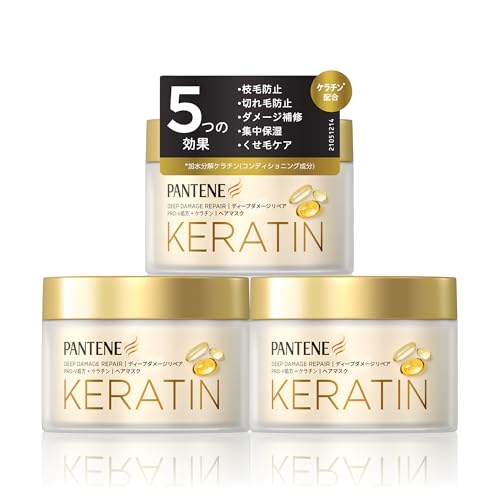 新ゴールド/3個(サシェなし)/-・Size:3個(サシェなし)・パッケージ個数:1・おうちサロン。7日間試して！商品紹介 ●サロンで話題のケラチン(※加水分解ケラチン(コンディショニング成分))配合濃厚なのに、髪にスっとなじみしっかり浸透。 ●ダメージ補修、枝毛防止、集中保湿。 ●くせ毛ケア切れ毛防止。 原材料・成分 水、ビスアミノプロピルジメチコン、ステアリルアルコール、ベヘントリモニウムメトサルフェート、セタノール、イソプロパノール、香料、ベンジルアルコール、パンテノール、パンテニルエチル、EDTA-2Na、ポリソルベート20、ヒスチジン、クエン酸、黄4、加水分解ケラチン(羊毛)、メチルクロロイソチアゾリノン、メチルイソチアゾリノン、赤227、青1 使用方法 ●コンディショナーの後、軽く水気を切り、適量を髪全体になじませてからすすぎ流します。※容器内に水が入らないように注意してください。また、使用後はしっかりふたを閉めてください。