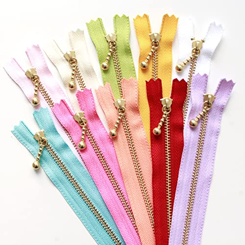 Fasteners - YKK 玉付きファスナー 20cm ゴールド 10色セット 3G20-10MIX