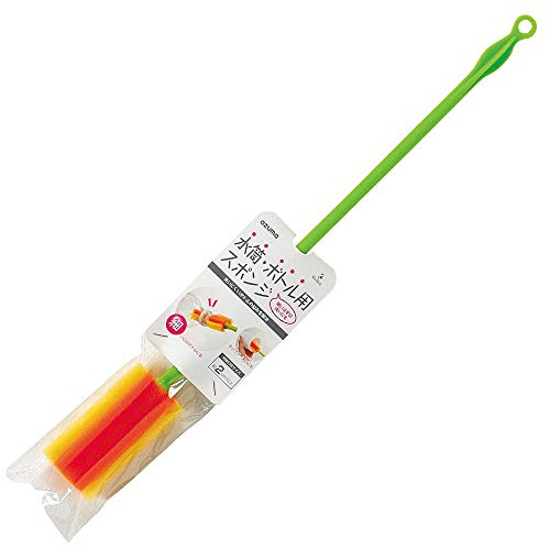 アズマ工業(Azuma Industrial) コップ洗い 水筒・ボトル用スポンジ 幅4cm 全長40cm オレンジ 細いそそぎ口洗いもOK ス