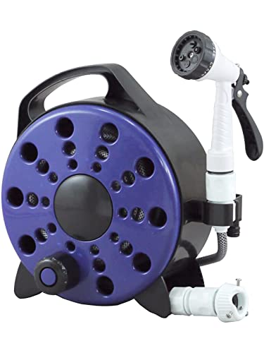 プレミアムブルー/10m/HDP-F102RT・Size:10mColor:プレミアムブルー・セット内容:リール本体(ブラック)×1、ホース円板(プレミアムブルー)×1、蛇口プラグ×1、コネクター×2、L型コネクター×1、多機能ノズル×1、長尺ホース(10m)×1、短尺ホース(1m)×1、ネジ式蛇口用プラグ×1、取扱説明書×1・製品用途:一般家庭水道用散水器具、適用流体:水(水道水)・材質:樹脂/PP・PVC・ABS・POM・ポリエステル糸、金属/ステンレス・鉄、ゴム/NBR、合成ゴム・使用温度:0~60℃、最高使用圧力:0.7MPa以下※常温23℃時・水流:ストレート・シャワー・カクサンF・カクサンC・セイリュウ・キリさらさらホースでベタつかない コンパクトにホースを収納 スムーズ引き出しらくらく設計 プチリールは、ご使用される方に配慮された“気配り設計のホースリールです