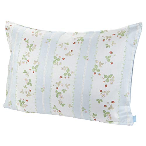 Rakuten - nishikawa 【 西川 】 枕カバー 63X43cm のサイズの枕用 ウェッジウッド ワイルドストロベリー 綿100% 日本製 ブルー P