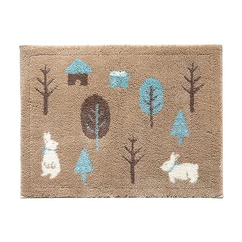 オカ(OKA) 乾度良好フォレスト バスマット 約45cm×60cm ブラウン(吸水 速乾 かんどりょうこう 抗菌 防臭)