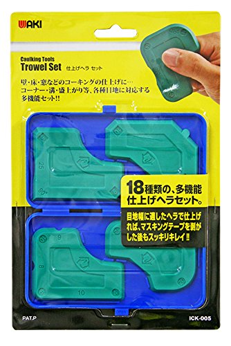 仕上げヘラ セット-/-/ICK-005・パッケージ個数:1・製造国:台湾・材質:エラストマー樹脂壁・床・窓などのコーキングの仕上げに・・・コーナー・溝・盛上がり等、各種目地に対応する18種類の多機能セット! ! 目地幅に適したヘラで仕上げれば、マスキングテープを剥がした後もスッキリキレイ! !