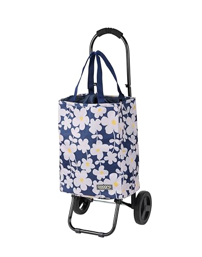 アデリーヌ・ネイビーネイビー/バッグ/W30.0×D18.5×H40.5cm、カート/高さ86.0cm/484845・Style:アデリーヌ・ネイビー・パッケージ個数:1・サイズ：バッグ/W30.0×D18.5×H40.5cm、カート/高さ86.0cm・素材：フレーム/スチール、バッグ表地/ポリエステル100%、バッグ裏地/アルミ蒸着フィルム・本体容量：22L(レジカゴ約1杯分)・耐荷重22kgまで・保温・保冷機能付き