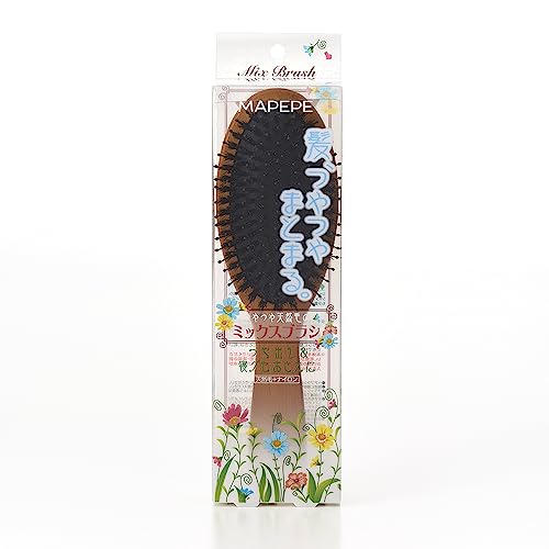 マペペ つやつや天然毛のミックスブラシ ブラウン 1個