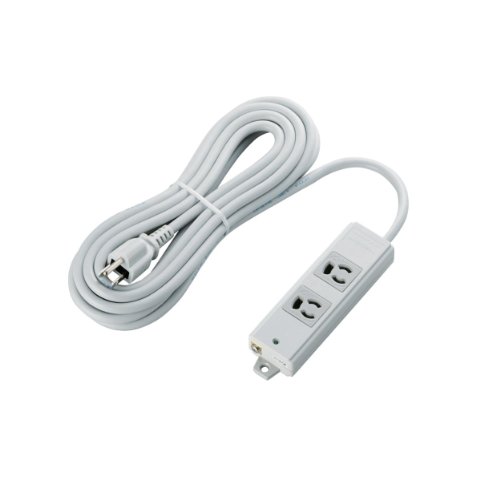 Rakuten - エレコム 電源タップ 抜け止め コンセント 2個口 3Pプラグ マグネット付き 5m グレー T-WRM3250LG/RS