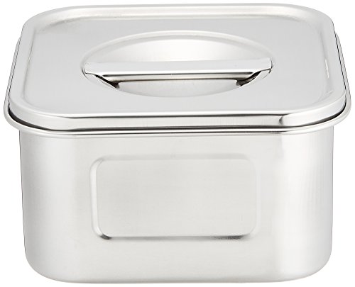 遠藤商事 TKG 保存容器 角型 12cm 材質:18-8ステンレス錆びにくく衛生的で丈夫 蓋に取っ手が付いてとても便利 サイズ:(内寸)幅×奥