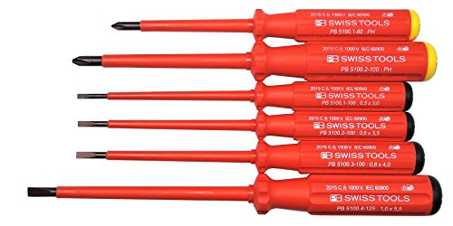PB SWISS TOOLS ピービースイスツールズ 6本組 スイスグリップクラシックハンドルタイプ 絶縁ドライバーセット(マイナス・プラス)